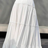 Ballet Gentle White Low Waist A Line Maxi Skirt