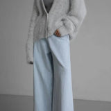 Oversized V-Neck Knit Cardigan