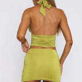 After Glow Halter Top Olive