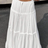 Ballet Gentle White Low Waist A Line Maxi Skirt