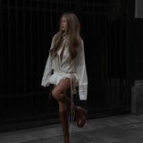 Felicia Chiffon Mini Shirt Dress