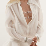 Felicia Chiffon Mini Shirt Dress
