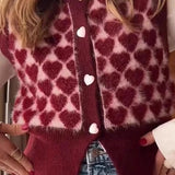 Heart Pattern Jacquard Sweater
