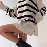 Loose Fit Striped Knit Sweater