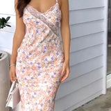 Elegant Backless Bodycon Floral Dress