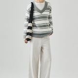 Loose Fit V Neck Knit Sweater