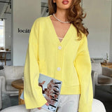 Loose Fit V Neck Cardigan Sweater