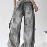 Washed Ripped Wide Leg Jeans