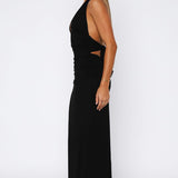 Say What You Feel Halter Maxi Dress Black