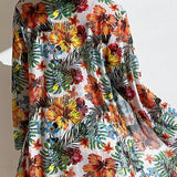 Floral Knot Front Long Sleeve Two Piece Set