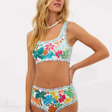 Flower Tree High Waist Bikini Two Piece Set