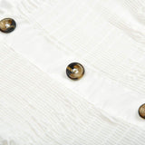 Front-breasted White Elastic Waist Sling Strap Dress