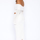 In Too Deep Knit Maxi Skirt White