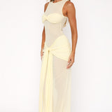 Honeymoon Heart Maxi Dress Lemon