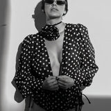 Gilda Polka Dot Long Sleeve Blouse