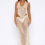 Dance With You Crochet Maxi Skirt Sand