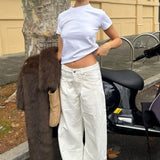 Iris Low Rise Wide Leg Jeans Off White