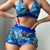 Halter Print Shorts Bikini Two Piece Set