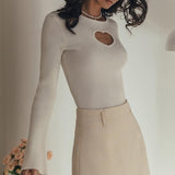 Heart Cut-out Knit Top