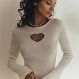 Heart Cut-out Knit Top