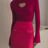 Heart Cut-out Knit Top