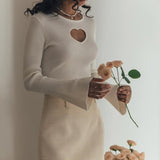Heart Cut-out Knit Top