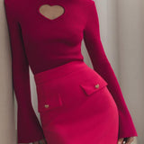Heart Cut-out Knit Top