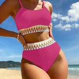 High Waist Colorful Split Two Piece Set