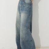 High Waist Loose Wide Leg Sickle Jeans