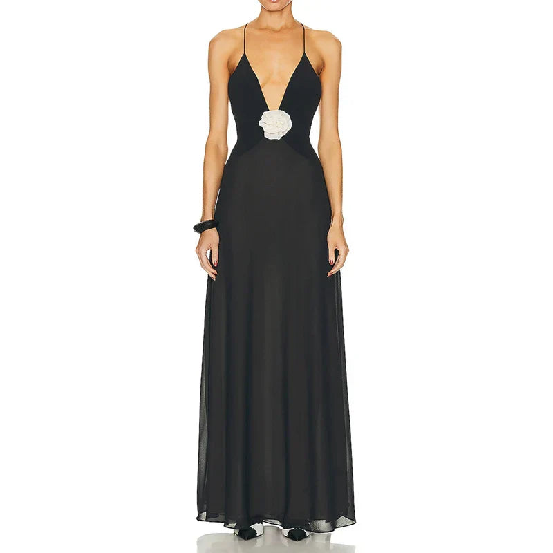Sexy Backless Spaghetti Strap Long Chic Women Club Party Vestidos Maxi Dress