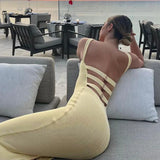 Women Fit Wrap Bodycon Vintage Knitted Long Club Party Maxi Dress