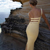Women Fit Wrap Bodycon Vintage Knitted Long Club Party Maxi Dress