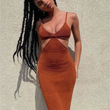Bandage Party Sleeveless Backless Spring Summer Women Fashion Maxi Dress