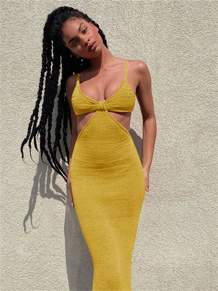 Bandage Party Sleeveless Backless Spring Summer Women Fashion Maxi Dress