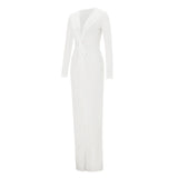 Spring Bodycon Dresses Designer Party Prom Deep V Neck Sexy Elegant Stylish Fashionable Maxi Dress