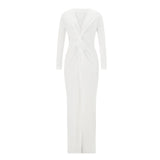 Spring Bodycon Dresses Designer Party Prom Deep V Neck Sexy Elegant Stylish Fashionable Maxi Dress