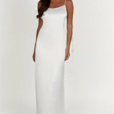 Color Flower Tassel Sleeveless Sling Cocktail Summer Party Club Backless Long Maxi Dress