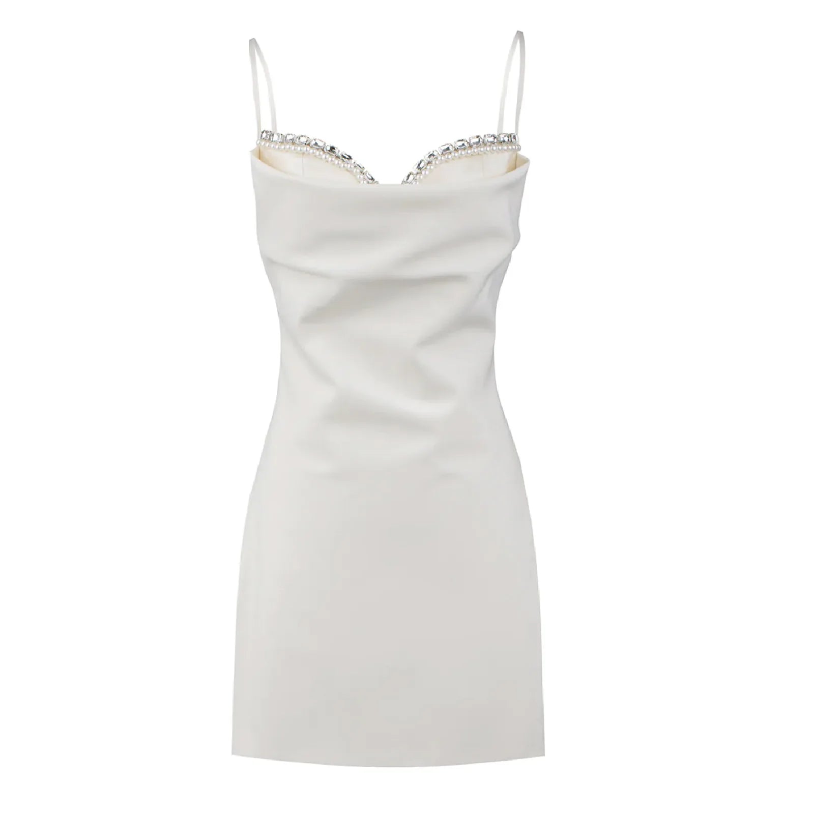 Women Spaghetti Strap Bodycon Dresses Rhinestones Summer Slim Fit Sleeveless V Neck Mini Dress