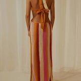 Cutout Knitted Long Crochet Backless Spaghetti Strap Bodycon Maxi Dress