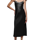 Women Bodycon Ladies Low Cut Spaghetti Sleeveless Sling Long Streetwear Maxi Dress