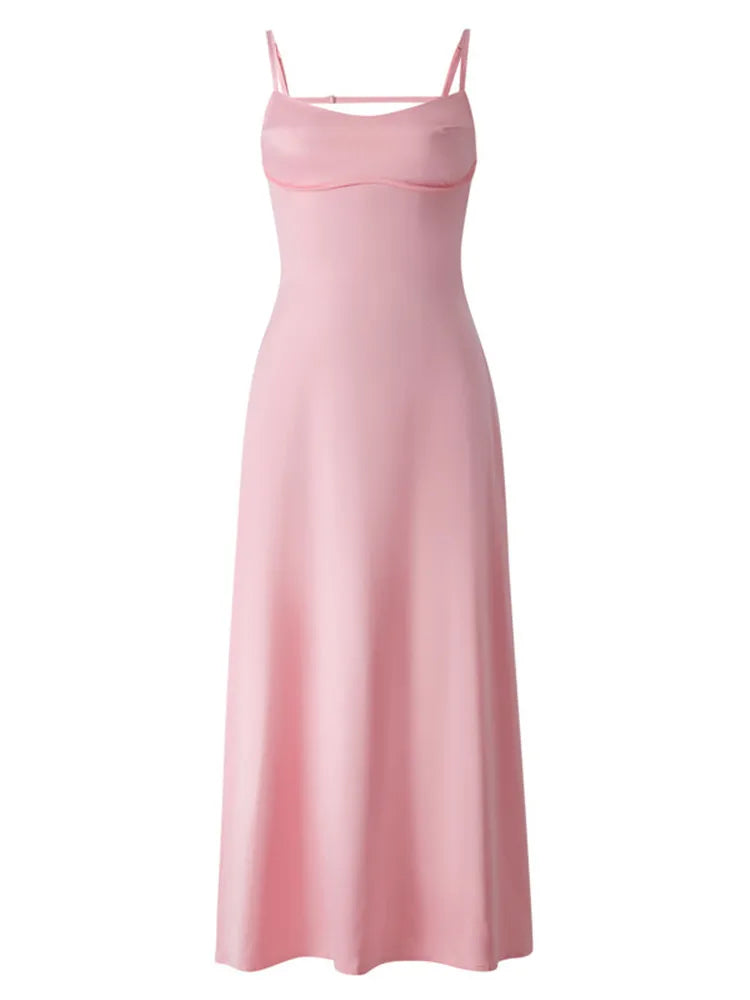 Women Bodycon Ladies Low Cut Spaghetti Sleeveless Sling Long Streetwear Maxi Dress