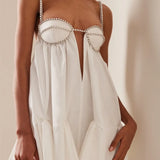 Women's Spaghetti Strap Sleeveless Backless Bodycon Short Satin Party Club Cami Mini Dress