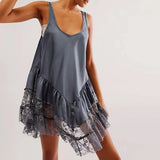 Women's Y2k Spaghetti Strap Mini Sleeveless Scoop Neck Ruffle Flowy Short Lightweight Party Midi Dress