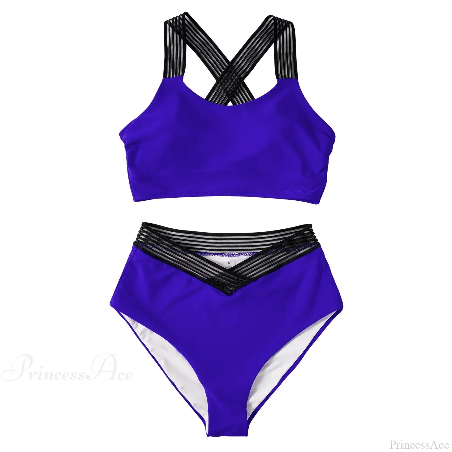 Hollow Solid Color High Waist Two Piece Set