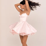 Solid Fit And Flare Spaghetti Strap Mini Dress