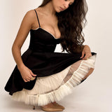 Solid Fit And Flare Spaghetti Strap Mini Dress