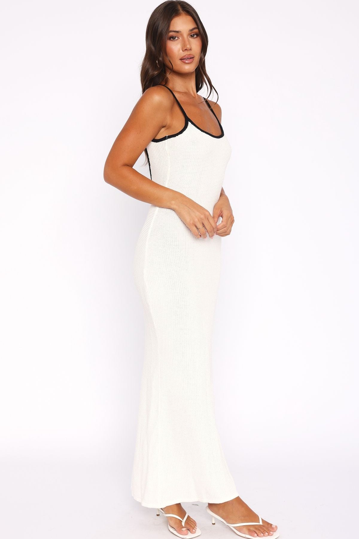 Came A Long Way Crochet Maxi Dress White