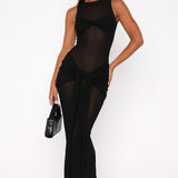Honeymoon Heart Maxi Dress Black