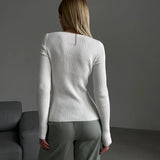 Women's Jumper With Shaped Cut In Milky
