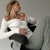 Women's Jumper With Shaped Cut In Milky